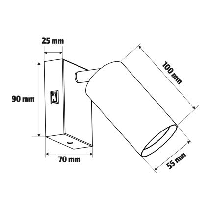Brilagi - Spot mural LED RGBW dimmable SELE 1xGU10/6W/230V 3000K noir/doré + télécommande