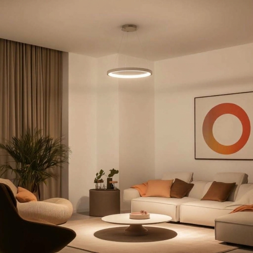 BRILAGI - Suspension LED dimmable sur câble FALCON SLIM LED/42W/230V 3000-6500K Ø 50 cm beige + télécommande