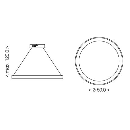 BRILAGI - Suspension LED dimmable sur câble FALCON SLIM LED/42W/230V 3000-6500K Ø 50 cm beige + télécommande