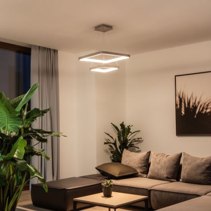 BRILAGI - LED Lustre dimmable sur câble FALCON SLIM LED/78W/230V 3000-6500K 50x50 cm beige + télécommande