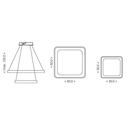 BRILAGI - LED Lustre dimmable sur câble FALCON SLIM LED/78W/230V 3000-6500K 50x50 cm beige + télécommande
