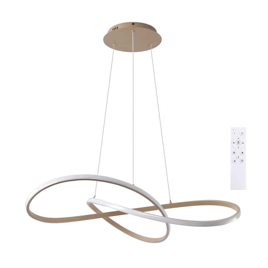 Brilagi - Lustre LED dimmable sur câble INFINITY LED/80W/230V 3000-6000K 80x80 cm beige + télécommande