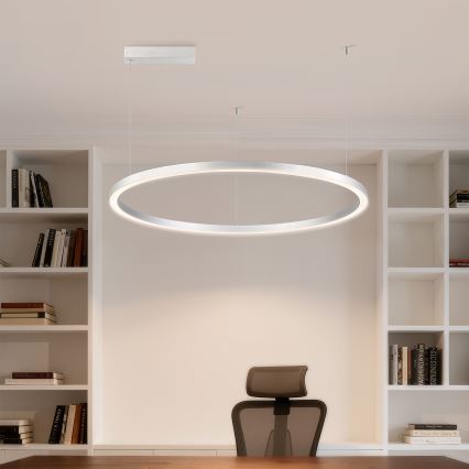 Brilagi - Suspension LED dimmable sur câble PORTOFINO LED/60W/230V 3000-6000K Ø 80 cm argentée + télécommande