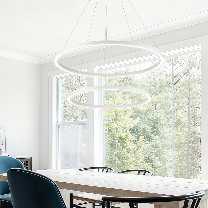 Brilagi - Suspension LED dimmable sur câble PORTOFINO LED/98W/230V 3000-6000K Ø 80 cm blanche + télécommande