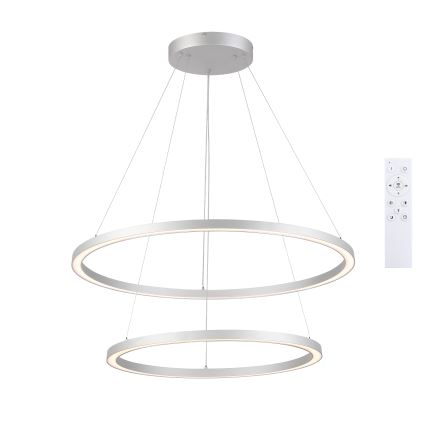 Brilagi - Suspension LED dimmable sur câble PORTOFINO LED/98W/230V 3000–6000K Ø 80 cm argentée + télécommande