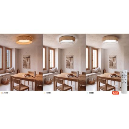 Brilagi - Plafonnier LED dimmable VELVET SMARTIX LED/24W/230V 3000-6000K Ø 45 cm beige Wi-Fi Tuya Beacon + télécommande