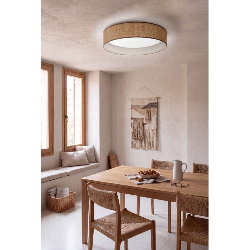 Brilagi - Plafonnier LED dimmable VELVET SMARTIX LED/36W/230V 3000-6000K Ø 55 cm beige Wi-Fi Tuya Beacon + télécommande