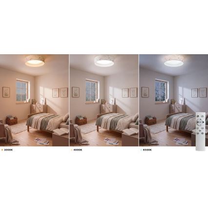 Brilagi - Plafonnier LED dimmable VELVET SMART VARI LED/24W/230V 3000-6500K pr. 45 cm blanc/fleurs + télécommande