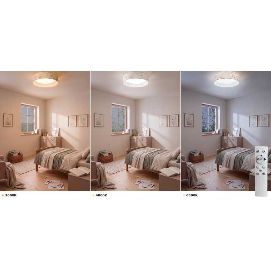 Brilagi - Plafonnier LED dimmable VELVET SMART VARI LED/24W/230V 3000-6500K pr. 45 cm blanc/fleurs + télécommande