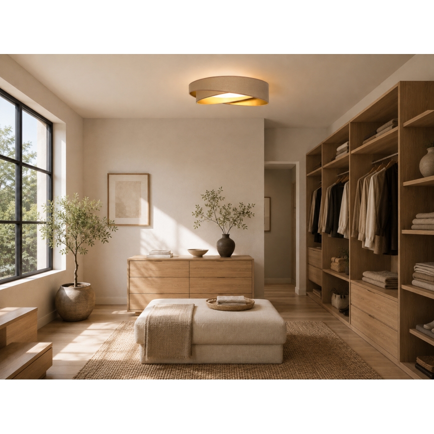 BRILAGI - Plafonnier LED dimmable VELVET TWIST LED/36W/230V 3000-6000K Ø 65 cm Wi-Fi Tuya Beacon blanc/or + télécommande