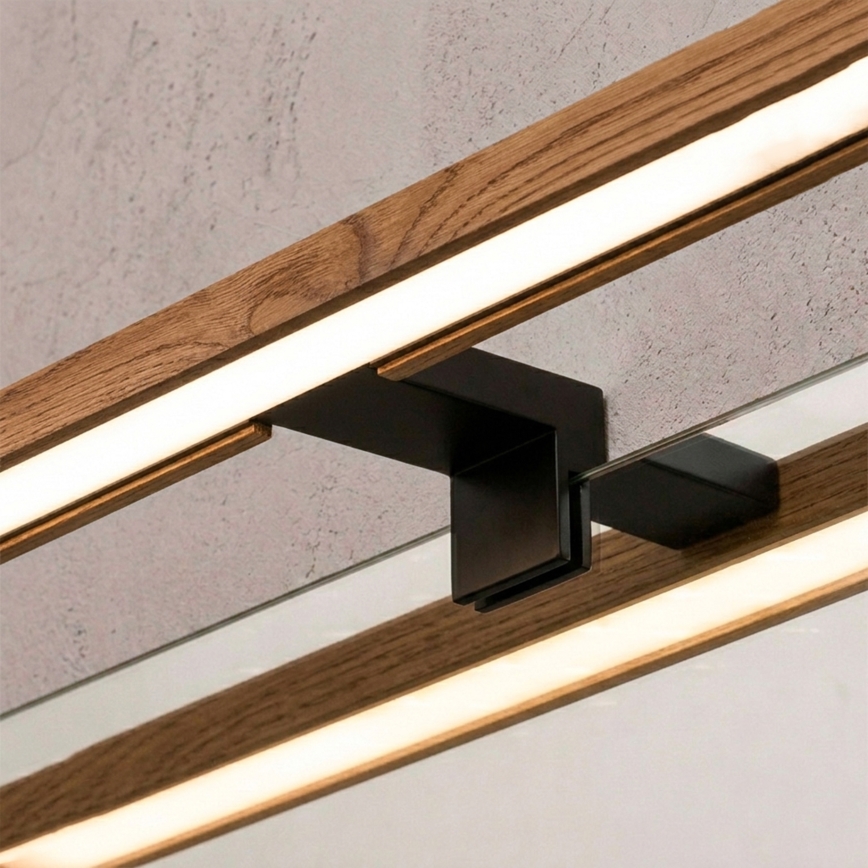 Brilagi - Éclairage LED 3-en-1 pour miroir de salle de bains WOODY MIRROR LED/8W/230V 40 cm IP44 noir/chêne