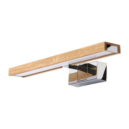 Brilagi - Éclairage 3 en 1 pour miroir de salle de bains WOODY MIRROR LED/8W/230V 40 cm IP44 chrome brillant/chêne