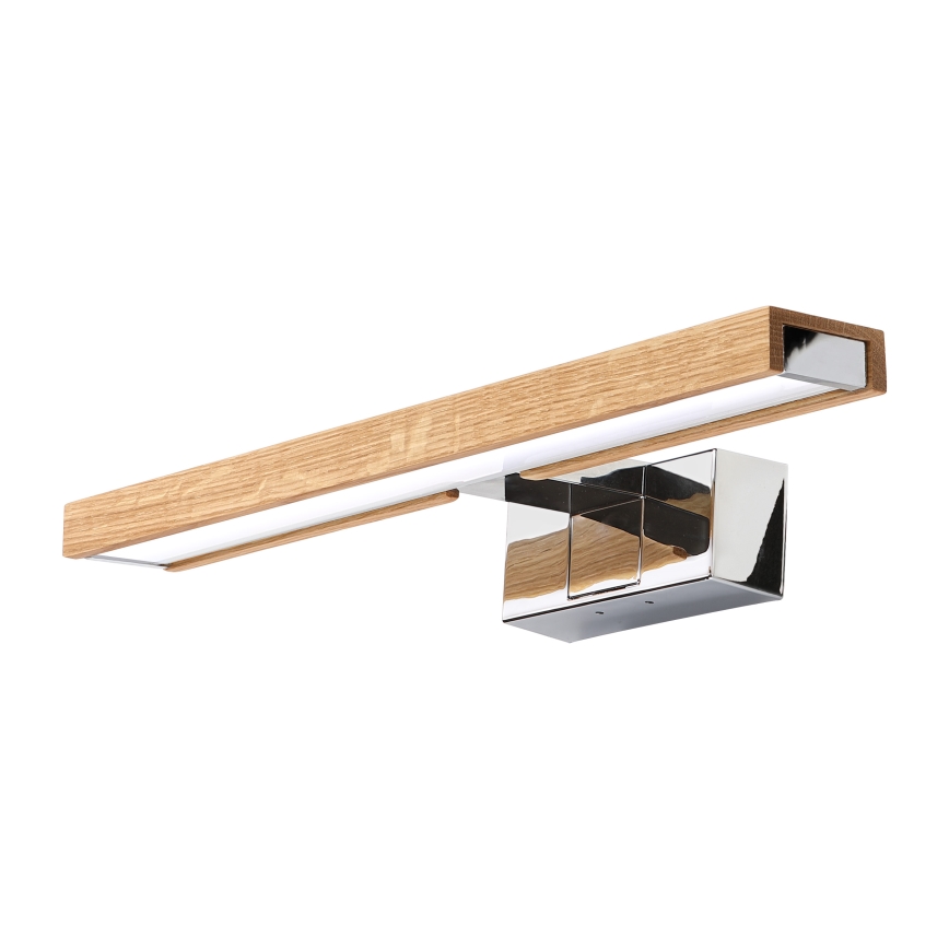 Brilagi - Éclairage 3 en 1 pour miroir de salle de bains WOODY MIRROR LED/8W/230V 40 cm IP44 chrome brillant/chêne