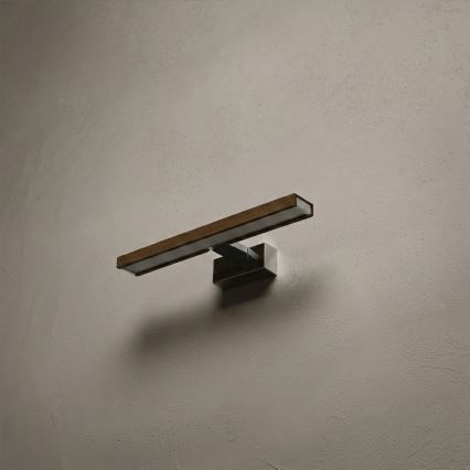 Brilagi - Éclairage LED pour miroir WOODY MIRROR 3 en 1 LED/8W/230V 40 cm IP44 chrome brillant / chêne noyer