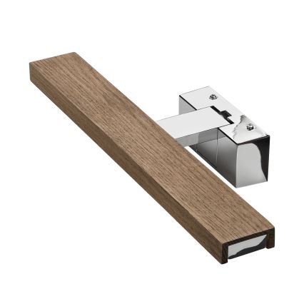 Brilagi - Éclairage LED pour miroir WOODY MIRROR 3 en 1 LED/8W/230V 40 cm IP44 chrome brillant / chêne noyer