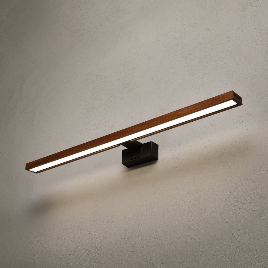 Brilagi - Éclairage LED 3-en-1 pour miroir WOODY MIRROR LED/15W/230V 80 cm IP44 noir/chêne cerise