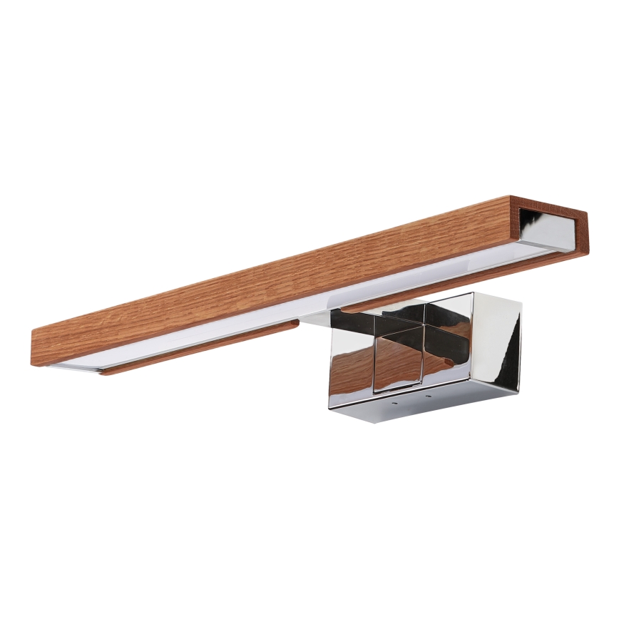Brilagi - Éclairage LED pour miroir de salle de bains 3 en 1 WOODY MIRROR LED/8W/230V 40 cm IP44 chrome brillant / chêne cerise
