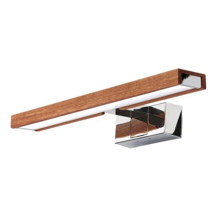 Brilagi - Éclairage LED pour miroir de salle de bains 3 en 1 WOODY MIRROR LED/8W/230V 40 cm IP44 chrome brillant / chêne cerise