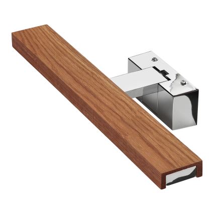 Brilagi - Éclairage LED pour miroir de salle de bains 3 en 1 WOODY MIRROR LED/8W/230V 40 cm IP44 chrome brillant / chêne cerise