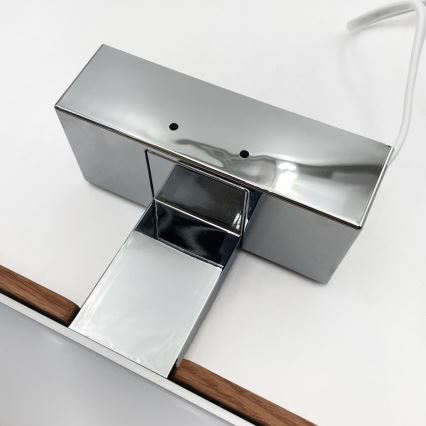 Brilagi - Éclairage LED pour miroir de salle de bains 3 en 1 WOODY MIRROR LED/8W/230V 40 cm IP44 chrome brillant / chêne cerise