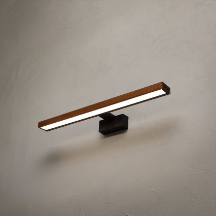Brilagi - Éclairage LED pour miroir de salle de bains 3 en 1 WOODY MIRROR LED/12W/230V 60 cm IP44 noir/chêne cerisier