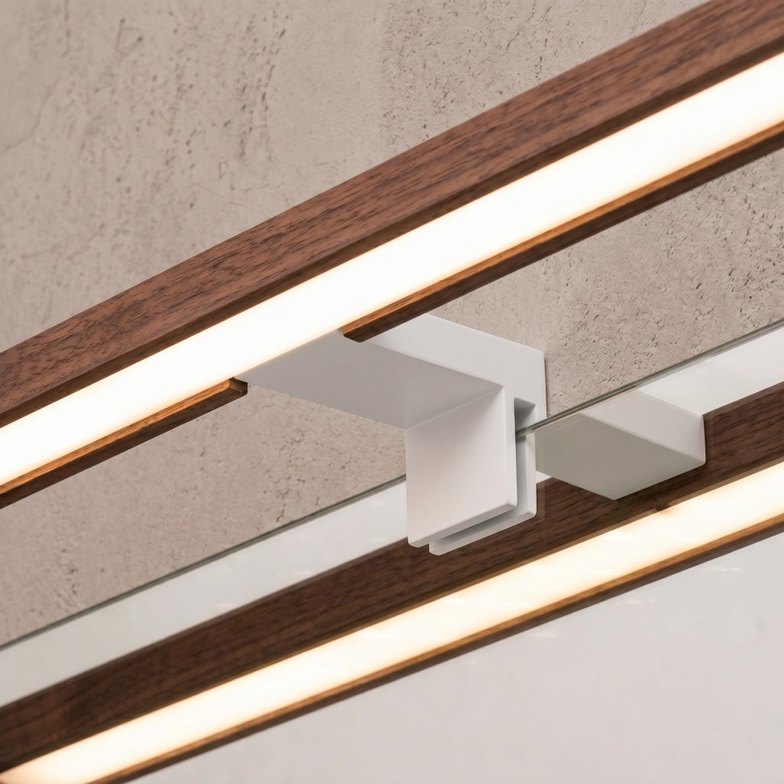 Brilagi - Éclairage miroir LED 3 en 1 WOODY MIRROR LED/15W/230V 80 cm IP44 blanc/chêne-cerisier