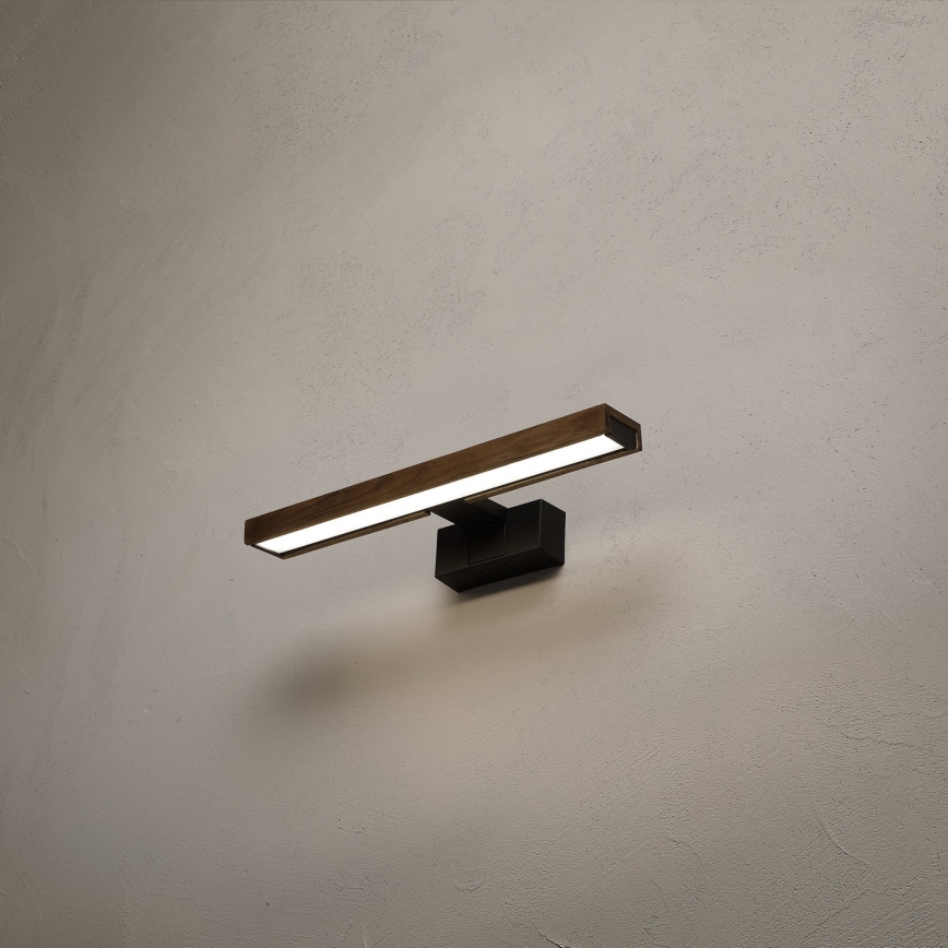 Brilagi - Éclairage LED 3-en-1 pour miroir de salle de bains WOODY MIRROR LED/8W/230V 40 cm IP44 noir/chêne-noyer