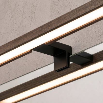 Brilagi - Éclairage LED 3-en-1 pour miroir de salle de bains WOODY MIRROR LED/8W/230V 40 cm IP44 noir/chêne-noyer