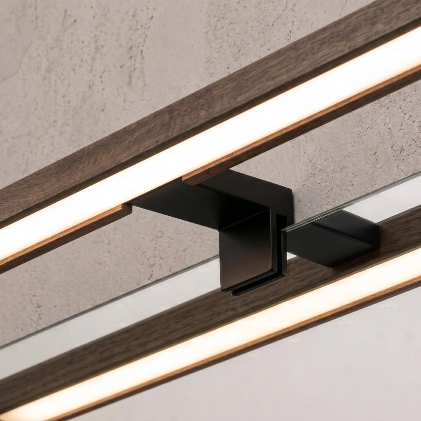 Brilagi - Éclairage LED 3-en-1 pour miroir de salle de bains WOODY MIRROR LED/8W/230V 40 cm IP44 noir/chêne-noyer
