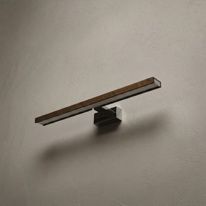 Brilagi - Éclairage LED 3 en 1 pour miroir de salle de bains WOODY MIRROR LED/12W/230V 60 cm IP44 chrome brillant/chêne/noyer