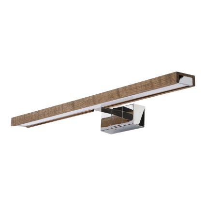 Brilagi - Éclairage LED 3 en 1 pour miroir de salle de bains WOODY MIRROR LED/12W/230V 60 cm IP44 chrome brillant/chêne/noyer