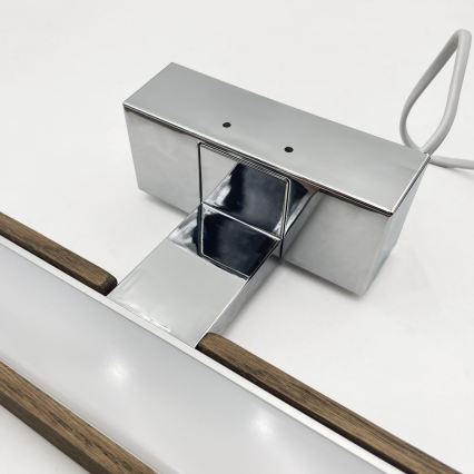 Brilagi - Éclairage LED 3 en 1 pour miroir de salle de bains WOODY MIRROR LED/12W/230V 60 cm IP44 chrome brillant/chêne/noyer