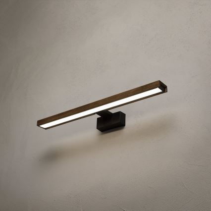 Brilagi - Éclairage LED 3-en-1 pour miroir de salle de bains WOODY MIRROR LED/12W/230V IP44 noir/chêne noyer