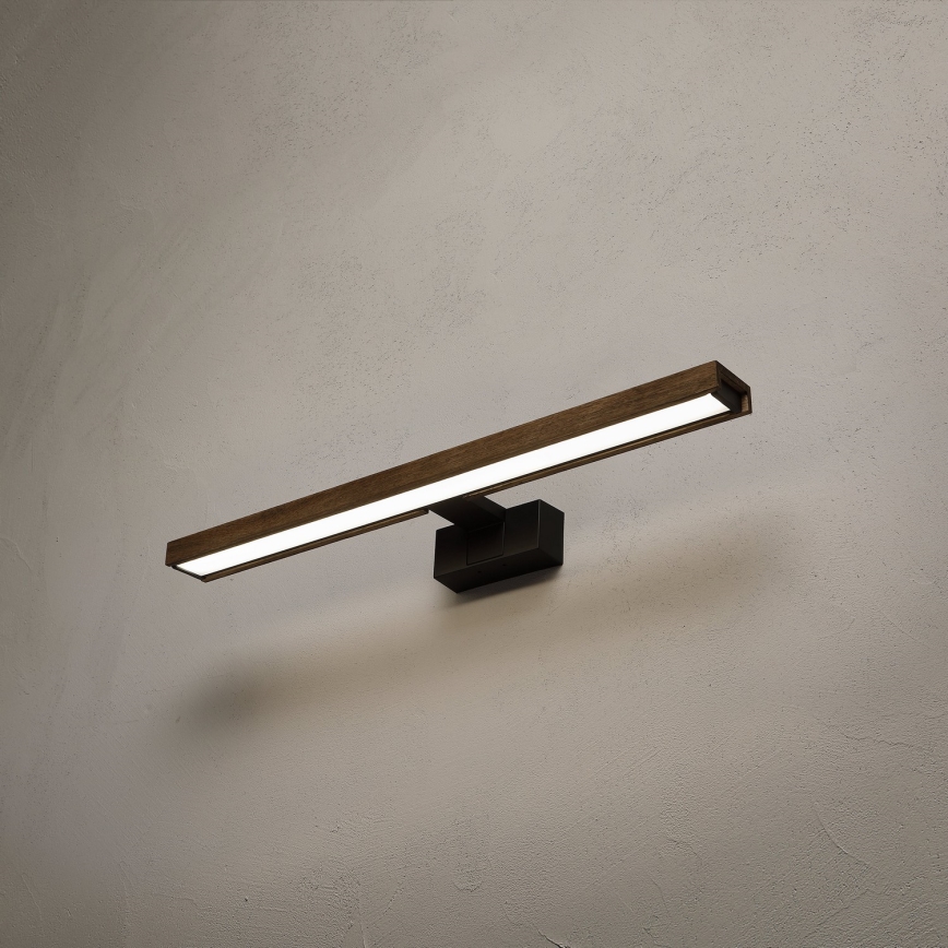 Brilagi - Éclairage LED 3-en-1 pour miroir de salle de bains WOODY MIRROR LED/12W/230V IP44 noir/chêne noyer