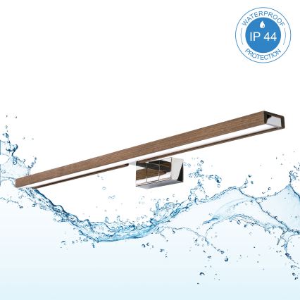 BRILAGI - Éclairage LED pour miroir de salle de bains WOODY MIRROR 3v1 LED/15W/230V 80 cm IP44 chrome brillant/chêne noyer