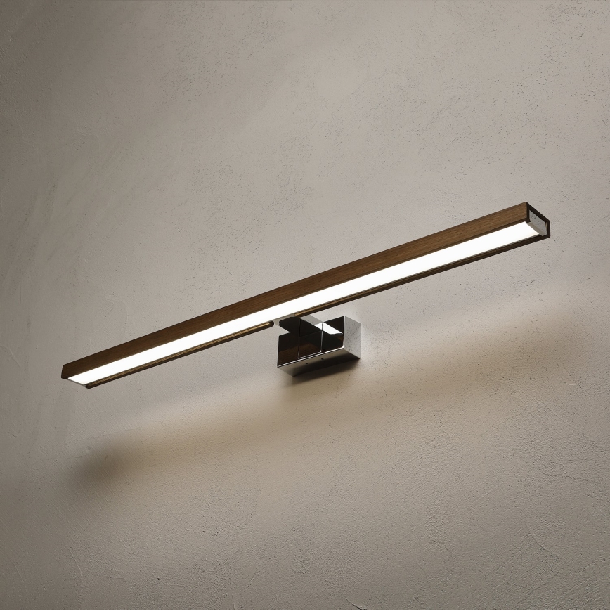 BRILAGI - Éclairage LED pour miroir de salle de bains WOODY MIRROR 3v1 LED/15W/230V 80 cm IP44 chrome brillant/chêne noyer