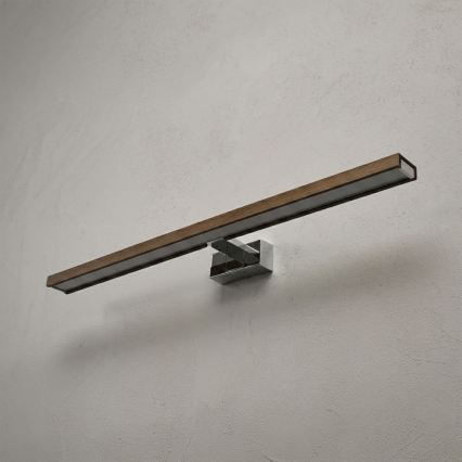 BRILAGI - Éclairage LED pour miroir de salle de bains WOODY MIRROR 3v1 LED/15W/230V 80 cm IP44 chrome brillant/chêne noyer