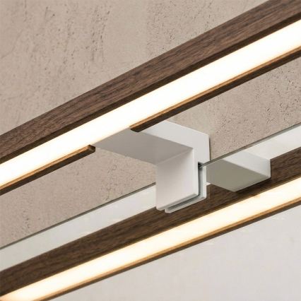 Brilagi - Éclairage LED pour miroir de salle de bains WOODY MIRROR 3 en 1 LED/12W/230V 60 cm IP44 blanc/chêne noyer