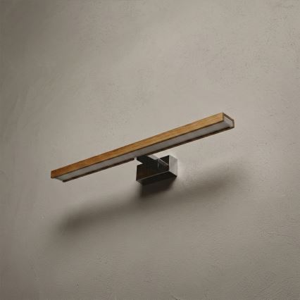 Brilagi - Éclairage LED pour miroir de salle de bains WOODY MIRROR 3 en 1 LED/12W/230V 60 cm IP44 chrome brillant/chêne