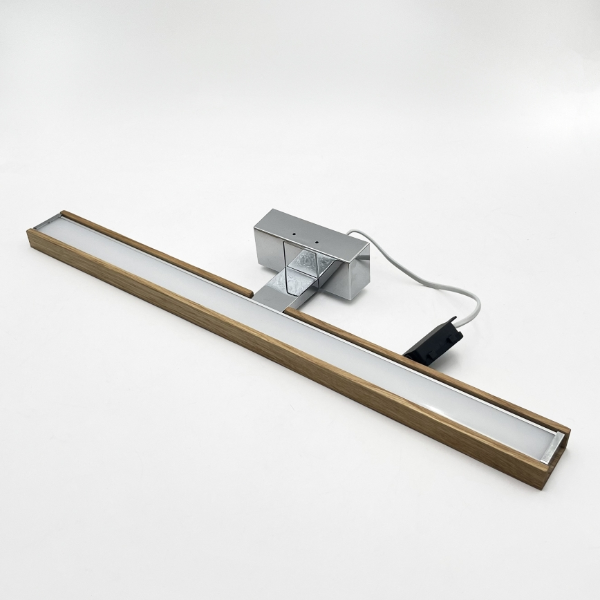 Brilagi - Éclairage LED pour miroir de salle de bains WOODY MIRROR 3 en 1 LED/12W/230V 60 cm IP44 chrome brillant/chêne