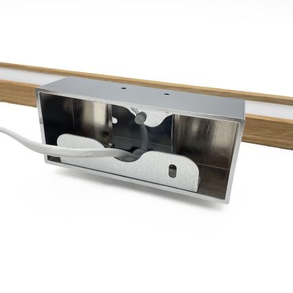 Brilagi - Éclairage LED pour miroir de salle de bains 3-en-1 WOODY MIRROR LED/12W/230V 60 cm IP44 chrome brillant/chêne