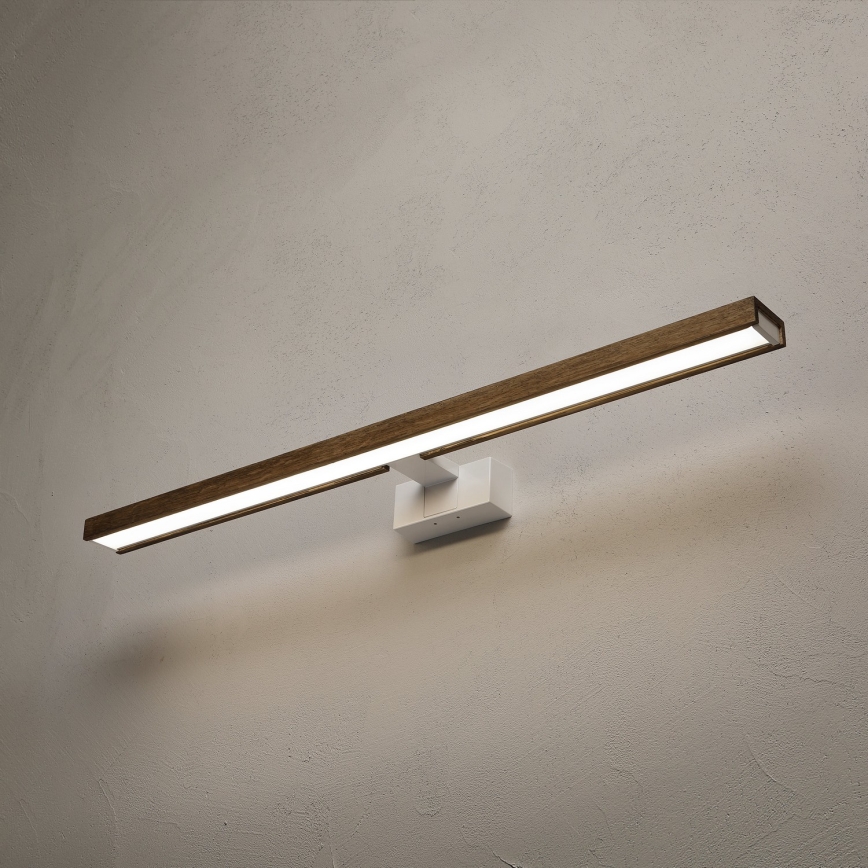Brilagi - Éclairage miroir LED pour salle de bains 3 en 1 WOODY MIRROR LED/15W/230V 80 cm IP44 blanc/chêne-noyer