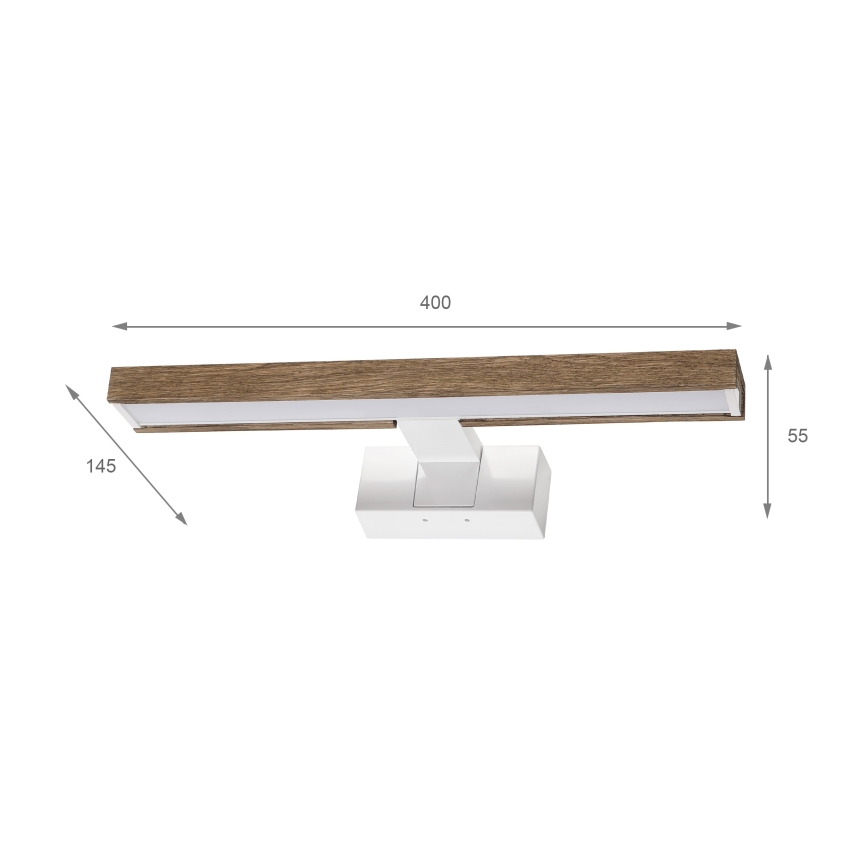Brilagi - Éclairage LED 3-en-1 pour miroir de salle de bains WOODY MIRROR LED/8W/230V 40 cm IP44 blanc/chêne