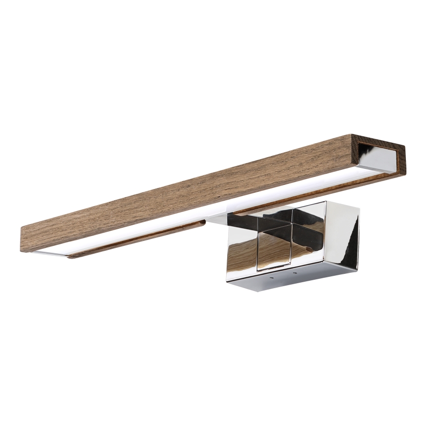 Brilagi - Éclairage LED 3 en 1 pour miroir WOODY MIRROR LED/8W/230V 40 cm IP44 chromé brillant/chêne-noyer