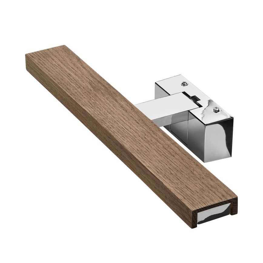 Brilagi - Éclairage LED 3 en 1 pour miroir WOODY MIRROR LED/8W/230V 40 cm IP44 chromé brillant/chêne-noyer