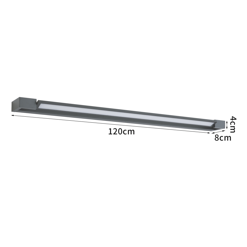 Brilagi - Éclairage LED pour miroir de salle de bains AQUA LINE LED/36W/230V 120 cm IP44 anthracite CRI 90