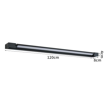 Brilagi - Éclairage LED pour miroir de salle de bains AQUA LINE LED/36W/230V 120 cm IP44 noir CRI 90