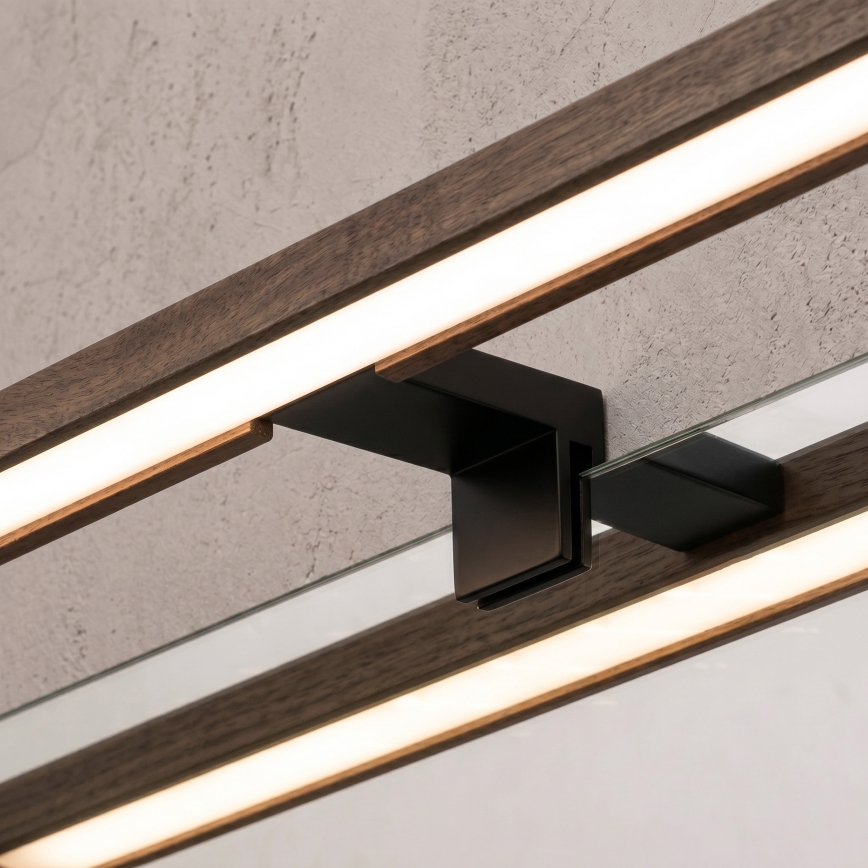 Brilagi - Éclairage LED pour miroir de salle de bains WOODY MIRROR 3 en 1 LED/15W/230V 80 cm IP44 noir/chêne/noyer