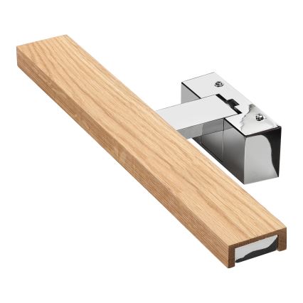 Brilagi - Éclairage LED pour miroir de salle de bains WOODY MIRROR 3 en 1 LED/8W/230V 40 cm IP44 chrome brillant/chêne