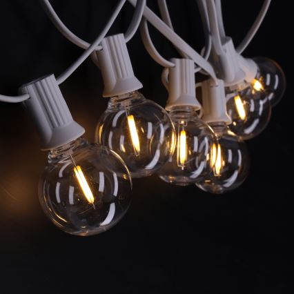 Brilagi - LED d'extérieur guirlande décorative GIRLANDA 10xE12/0,6W/230V 8 m blanche IP44 blanc chaud